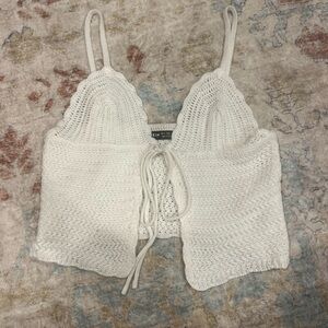 knit tie front tank SIZE M